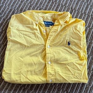 Medium Polo Ralph Lauren Yellow Long sleeve button down Large nice! 🍁